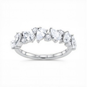Anillo Elegante con Diamantes Cultivados en Laboratorio, Corte Redondo de 0.32 Quilates y Pera de 1.75 Quilates para Mujer, Diamantes VVS VS, Plata 925, Oro de 10KT, 14KT, 18KT - Product Image 4