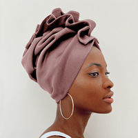 Gorros Turbante con Volantes y Flores para Mujer, Gorro Africano, Pañuelo para la Cabeza, Turbante Elástico de Color Sólido, Gorro Musulmán, Sombrero Indio, Novedad 2025