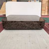 Table basse de luxe au design moderne en marbre naturel brun foncé poli, décoration intérieure pour salon, appartements et hôtels