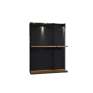 Étagère de présentation de luxe moderne en métal robuste, écologique, recyclable, <span class=keywords><strong>avec</strong></span> étagères en bois et éclairage LED, 3 niveaux - Product Image 6