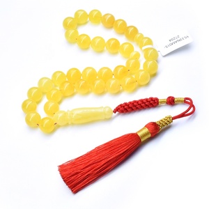 <span class=keywords><strong>Rosario</strong></span> in Ambra Gialla Naturale, Tasbih con 33 Perle, Ambra di Kaliningrad Russa e Polacca - Product Image 6