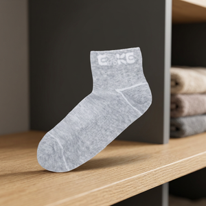 Chaussettes florales respirantes en mélange de coton pour femmes avec nœuds - Taille unique Gris chiné clair Usage quotidien ERKE - Product Image 3