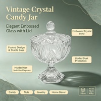 Pote de Vidro para Doces com Logotipo Personalizado, com Tampa, Base e Relevo, Taça de Cristal para Doces, Açucareiro para Casamento, Festa e Decoração de Casa