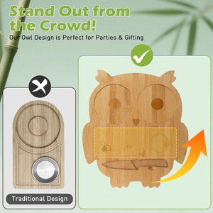 Tabla de cortar de bambú con diseño de búho, con cuchillo y soporte para cítricos, para cócteles de bar y uso en la cocina - Product Image 3
