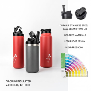 Borraccia Sportiva in Acciaio Inox a Doppia Parete con Isolamento Sottovuoto 12oz/22oz/24oz/32oz, Bicchieri da Viaggio Ecologici con Coperchi Termici - Product Image 1