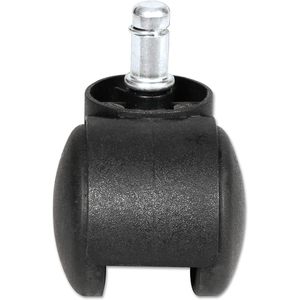 Ruedas con Capucha Alera de Doble Rueda, Tipo Anillo de Agarre, Vástago Tipo B, Rueda de Nailon Duro de 1.5\", Negro Mate - Juego de 5 - Product Image 4