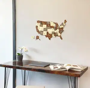 United States Of America Wooden Wall Decor Poland USA Traveller Map Worlds 3D Wooden USA Map