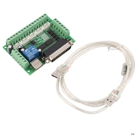 Carte de dérivation d'adaptateur d'interface CNC 5 axes en stock pour pilote de moteur pas à pas Mach3 avec câble USB