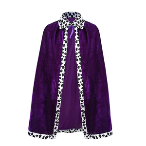 Costume de fête d'Halloween pour enfants et adultes, ensemble de cape en velours avec couronne de roi ou de prince pour se déguiser, CM215 - Product Image 5
