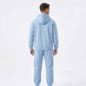 Custom Logo Polar Fleece Hoodie Jogger Set Solid Color Winter Pullover Hooded Sweatshirt Promotional Gift - Product Image 5