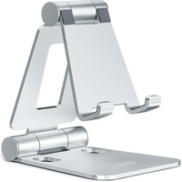 Toptan Taşınabilir Çift Şaftlı Alüminyum Telefon Tutucu Masaüstü Cep Telefonu Standı iPhone Tablet için Katlanabilir Metal Cep Telefonu Standı
