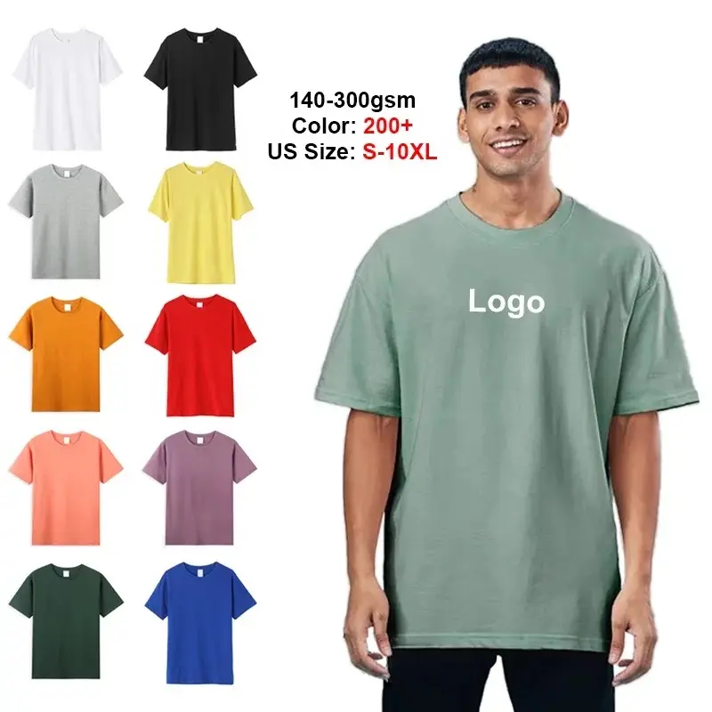 Mannen Oem Aangepaste Logo Patroon 100% Katoen Unisex Oversize Effen T-shirts