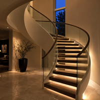Escalier Courbé de Luxe Moderne pour Villa Haut de Gamme, Conception en Collaboration avec des Designers, Vente Directe Usine