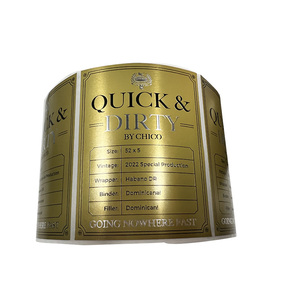 Étiquette de luxe personnalisée en <span class=keywords><strong>feuille</strong></span> d'or avec logo, autocollant en papier pour imprimante auto-adhésive, emballage en flexographie à l'encre de soja de qualité supérieure - Product Image 2