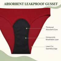 Culottes menstruelles sans couture en nylon à taille haute pour femmes, culottes absorbantes anti-fuites avec gousset, sous-vêtements menstruels XS-4XL certifiés OEKO-TEX
