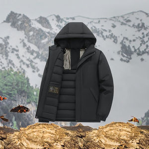 Chaqueta Casual JAC22 J21888K para Hombre, de Invierno, Gruesa, Acolchada, con Capucha, Cortavientos, Cierre de Cremallera Frontal, Logotipo, Relleno de Algodón, 240g, Softshell - Product Image 3