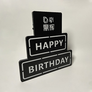 Panneau lumineux Joyeux Anniversaire en forme de gâteau, néon LED, décoration de fête pour bars, KTV, événements - Product Image 2