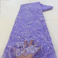 Robe élégante faisant des paillettes de broderie tissus de dentelle de filet de tulle floral dernier tissu de paillettes