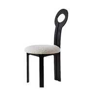 Chaise de salle à manger rétro française en bois massif avec revêtement en tissu, dossier antique, style silencieux, mobilier de maison