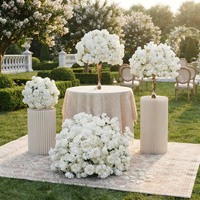 Centre de table floral artificiel moderne de 80 cm de haute qualité avec fleurs de cerisier et de roses pour la décoration de table de mariage, vases ou bougeoirs