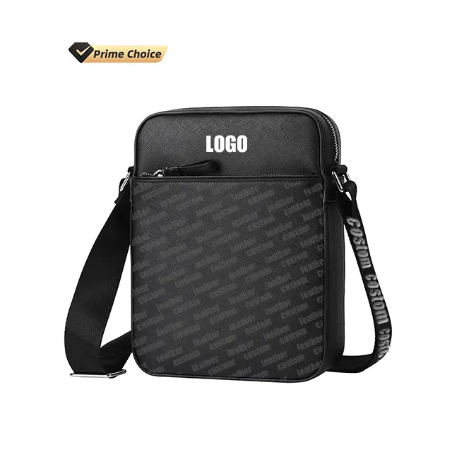 Bolsa de ombro de couro crossbody para homens, bolsa mensageiro casual de PU personalizada BSCI fashion para homens