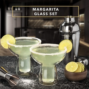 Vasos de vidrio con doble pared, Copas de <span class=keywords><strong>Margarita</strong></span> aislantes de 12 onzas, de pared única, creativa, para cóctel, Bar - Product Image 6