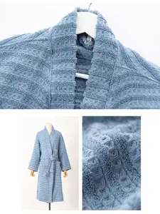 Cotton <strong>Dressing</strong> <strong>Gown</strong> Kimono Collar Long Sleeve <strong>Towel</strong> Fabric Plus Size Thermal for Summer-Factory Direct Wholesale Price - Product Image 4