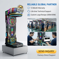 Machine de boxe commerciale d'arcade avec test de force de frappe, encastrée dans un cabinet métallique, pour bars, centres de jeux et distributeurs automatiques, offrant un rendement élevé