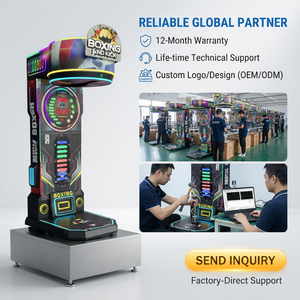 Machine de <span class=keywords><strong>boxe</strong></span> commerciale d'arcade avec test de force de frappe, encastrée dans un cabinet métallique, pour bars, centres de jeux et distributeurs automatiques, offrant un rendement élevé - Product Image 2