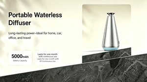 Diffuseur d'arômes sans fil en aluminium brossé, contrô<span class=keywords><strong>le</strong></span> de la brume à 3 vitesses, lumière colorée, minuterie, humidificateur d'huiles essentielles 50 ml, décoration pour la maison et l'hôtel - Product Image 3