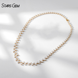 Starsgem 18.99ct Cut Marquise Lab Grown Diamond 18K Yellow Gold Unisex Luxury <b>Necklace</b> - Product Image 1