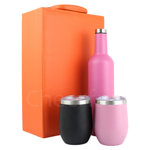 Estuche de Transporte de Cuero PU para Vino, Caja de Regalo con Aislamiento de Doble Pared, Vaso de Viaje de Acero Inoxidable al Vacío, Cajas para Envíos de Vino - Product Image 4