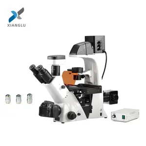 XIANGLU مجهر طراز عكسي مجهر رقمي عالي الدقة مجهر ميكانيكي بثلاثة عدسات