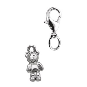 CHARM-Teddy Mm6x15 Gioielli Religiosi in Lega di Zinco Placcati Oro 18K con Motivo Numerico e Pietra di Zirconia - Product Image 1