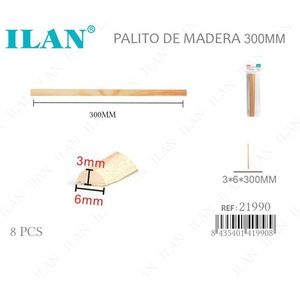 ILAN Barre di Legno Semicircolari 3x6x300mm 8 Pezzi - Product Image 1
