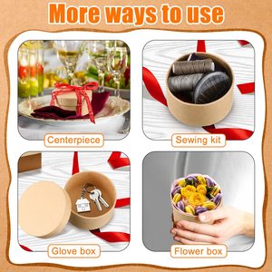 Boîte <span class=keywords><strong>cadeau</strong></span> ronde recyclée écologique personnalisée couvercle gaufré mat laminé UV papier kraft carton kraft - Product Image 6