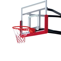 Poteau de basketball mobile robuste en acier, réglable en hauteur, avec panneau arrière en verre trempé et anneau, pour usage extérieur par enfants et adultes