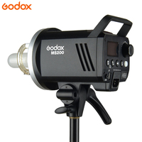 Godox MS200 lampu sorot Studio kecil, lampu kilat Studio kecil portabel 200W pencahayaan foto Mini