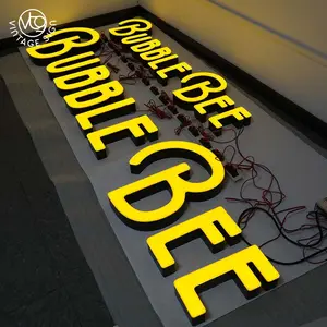 Nome del negozio insegne aziendali Indoor Outside Sign Letters Metallic Led Letter Design Storefront illuminazione 3D Led Channel Letters Signs