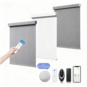 Persianas enrollables opacas motorizadas con integración de aplicaciones y soporte de <span class=keywords><strong>interruptor</strong></span> de pared para vestíbulos y oficinas de techo alto - Product Image 4