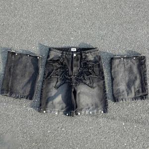 Pantalones Vaqueros de Diseñador de Moda Urbana para Hombre, Apliques Personalizados Bordados, Lavado a la Piedra, Pierna Recta, Estilo Holgado y Moderno - Product Image 2