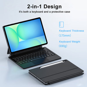 เคสแป้นพิมพ์แม่เหล็กลอยตัวพร้อมช่องเสียบทัชแพดและปากกา S <span class=keywords><strong>120Hz</strong></span> สำหรับ Samsung <span class=keywords><strong>Galaxy</strong></span> <span class=keywords><strong>Tab</strong></span> <span class=keywords><strong>S7</strong></span>/S8/S9/S11/S9 <span class=keywords><strong>FE</strong></span>/S10 <span class=keywords><strong>FE</strong></span>/S10ไลท์ - Product Image 2