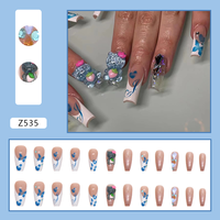 Uñas Postizas Francesas 3D de Alta Calidad, Material ABS, Nuevo Diseño, Almendradas, Ovaladas, Coffin, Diamante, Uñas Artificiales