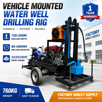 Machine de forage de puits d'eau hydraulique diesel HY 25HP montée sur véhicule, personnalisable pour les champs agricoles