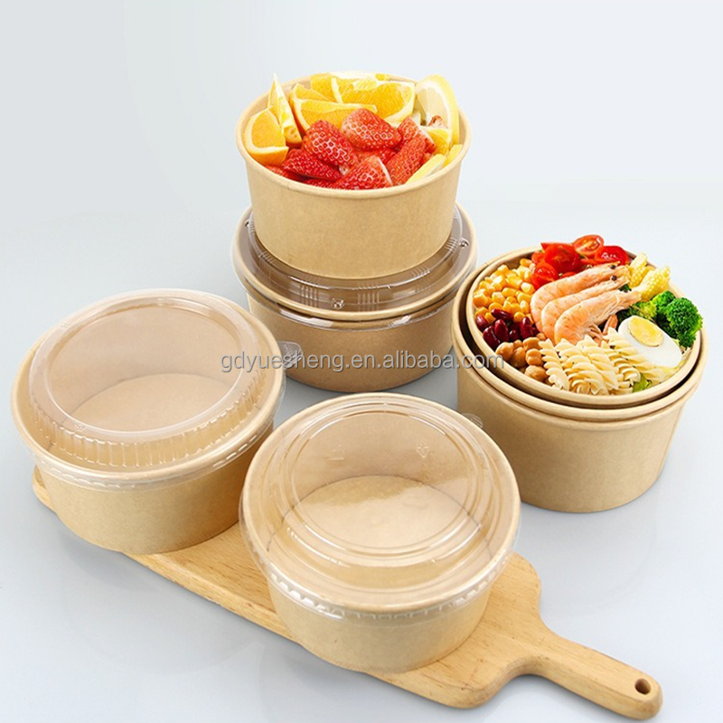 750ml Eco-Friendly Food Grade Disposable Craft Paper Plates Bowls Recyclable Waterproof for Industrial Use Pizza Salad Takeaway