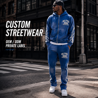 Streetwear personnalisé ensemble sweat à capuche zippé et pantalon de survêtement vintage en détresse patch broderie soleil délavé à l'acide survêtement