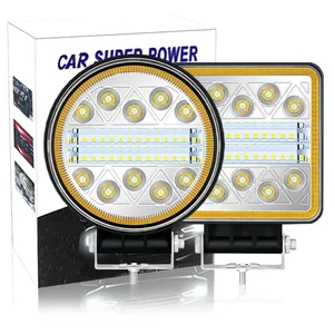 汽车灯配件102W 48MM毫米铝工作灯黄色孔径高近光重型卡车发光二极管工作灯24v