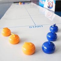 Boîtes en plastique colorées 1200x280MM, jouets pour enfants, jeux éducatifs d'intérieur, jeux de curling magnétique de table, jeux de tennis de table pour la maison