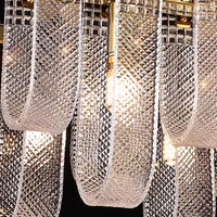 Lustre en acier inoxydable doré personnalisé, moderne et luxueux, avec cristaux LED, pour hôtel, escalier, plafond, avec garantie de 3 ans