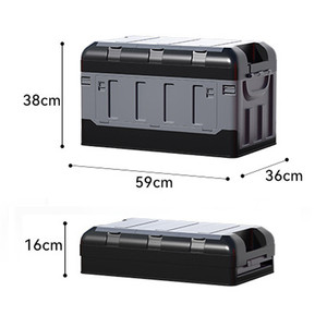Caixa de Armazenamento Dobrável para Camping com Tampa, Caixa Plástica de Grande Capacidade Empilhável para Uso Interno e Externo e em Casa - Product Image 1